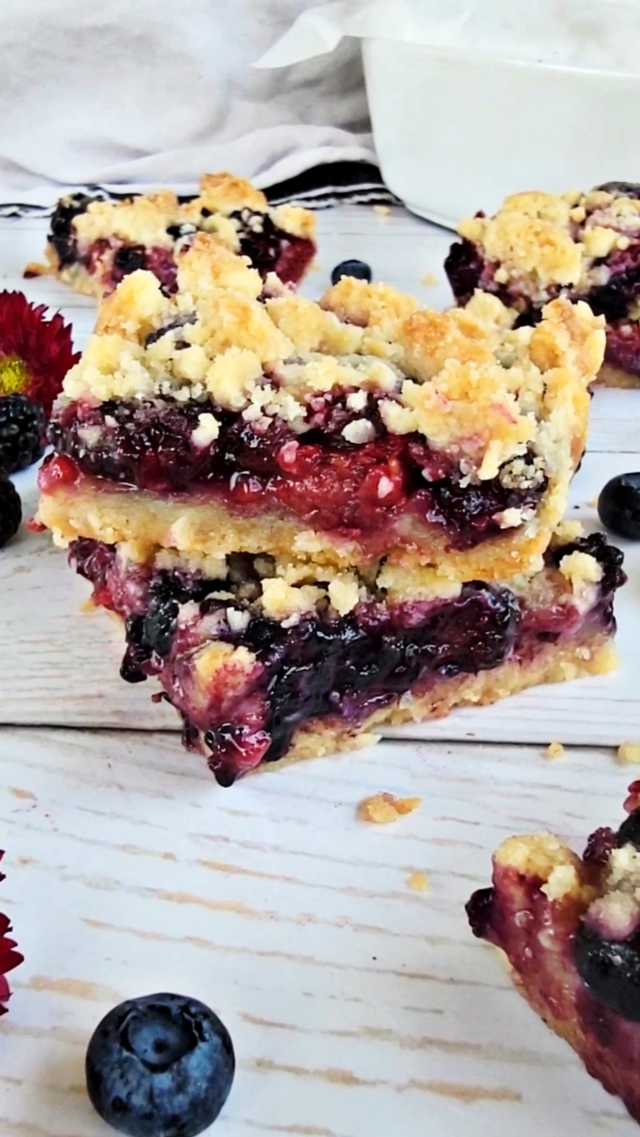 Triple Berry Crumble Bars