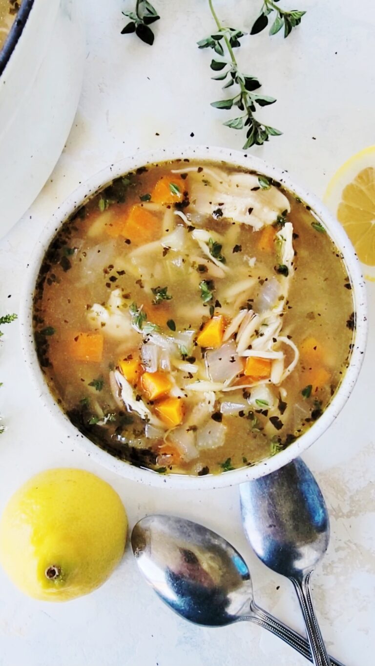 Lemon Chicken Orzo Soup