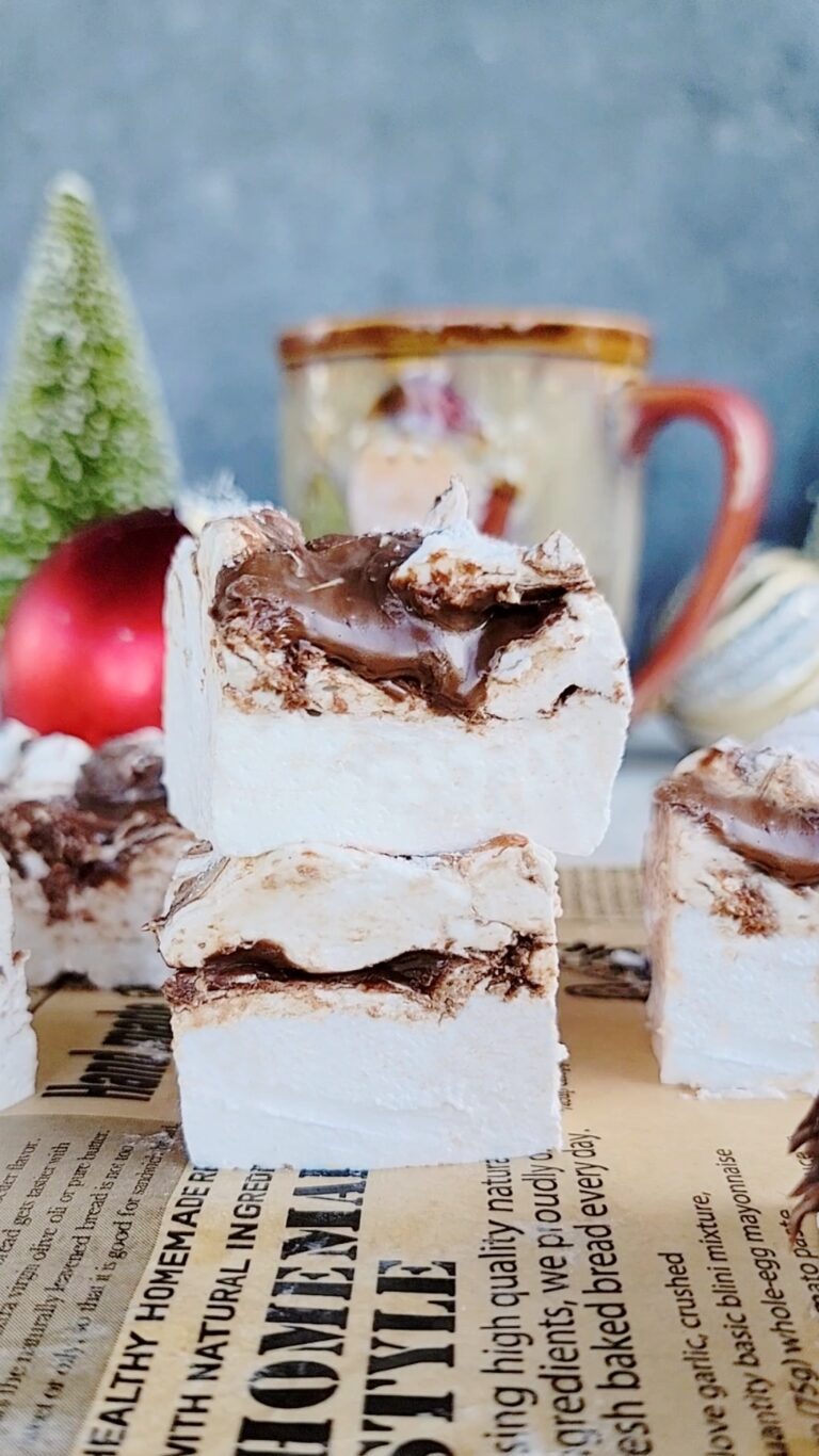 Homemade Nutella Swirl Marshmallows