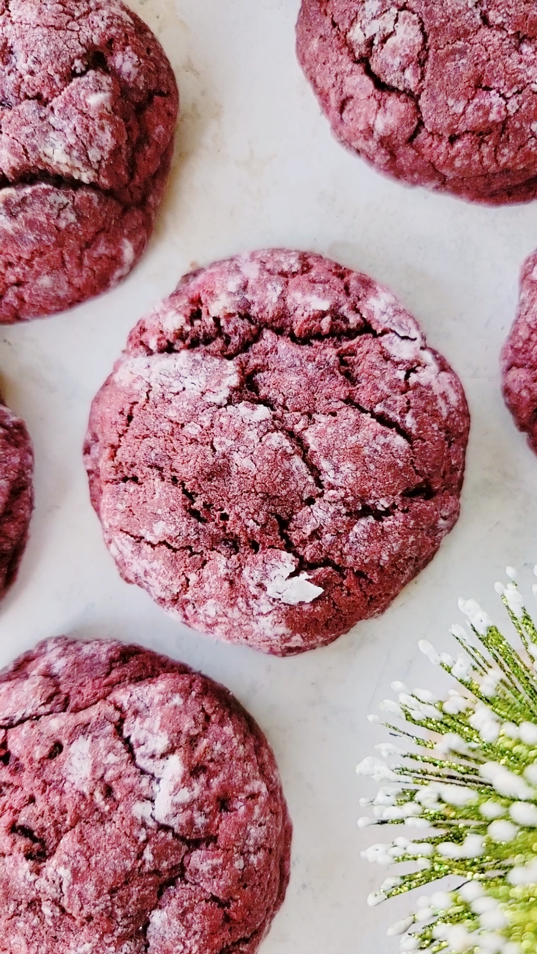 Red Velvet Crinkle Cookies