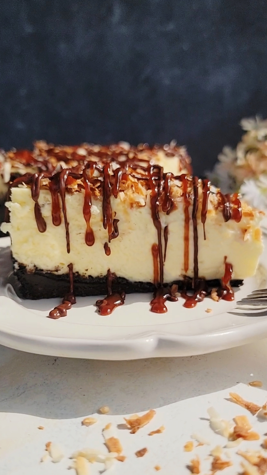Samoa Cheesecake (Girl Scout Cookie Inspired)