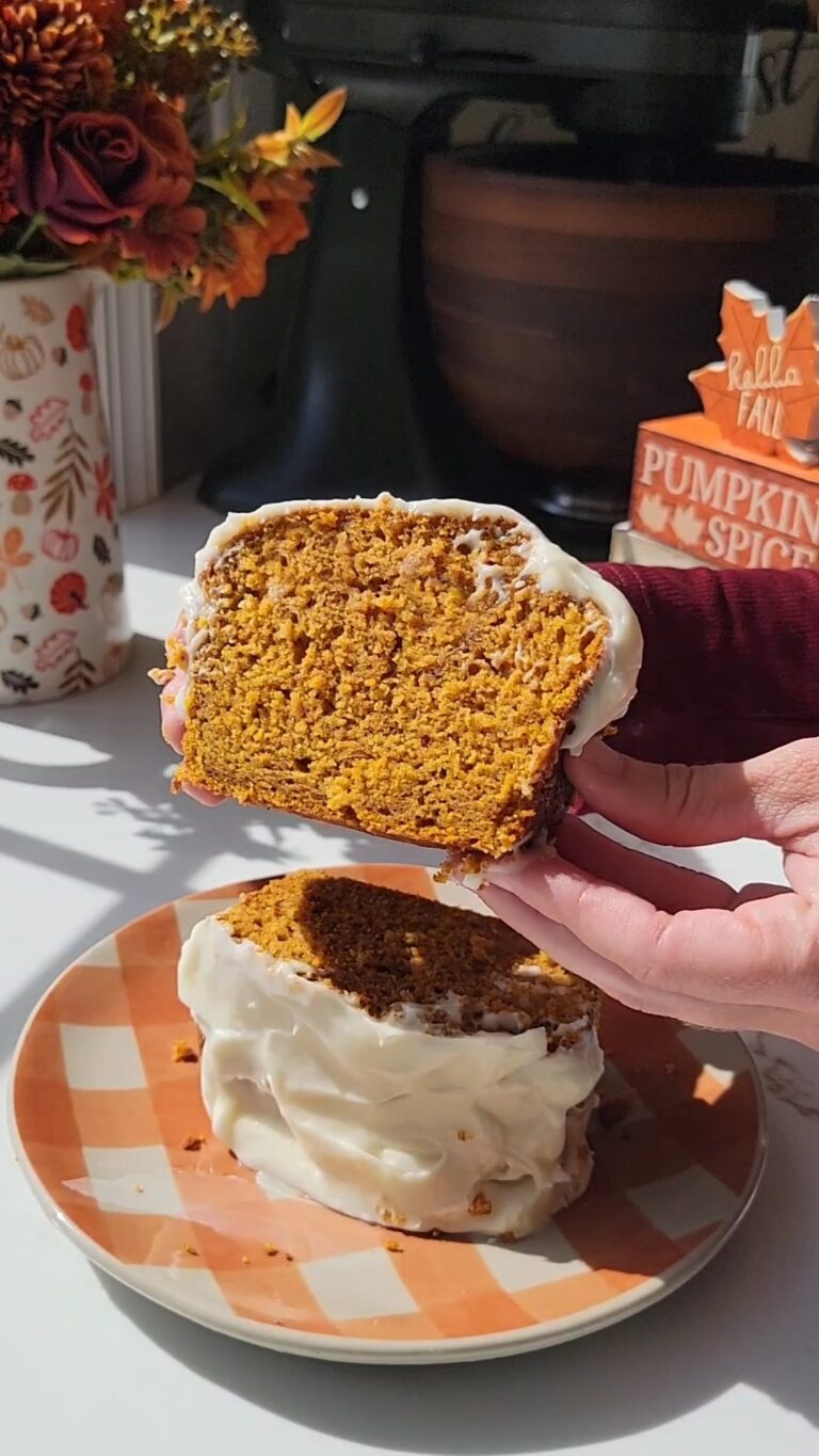 Pumpkin Bread with Cream Cheese Frosting