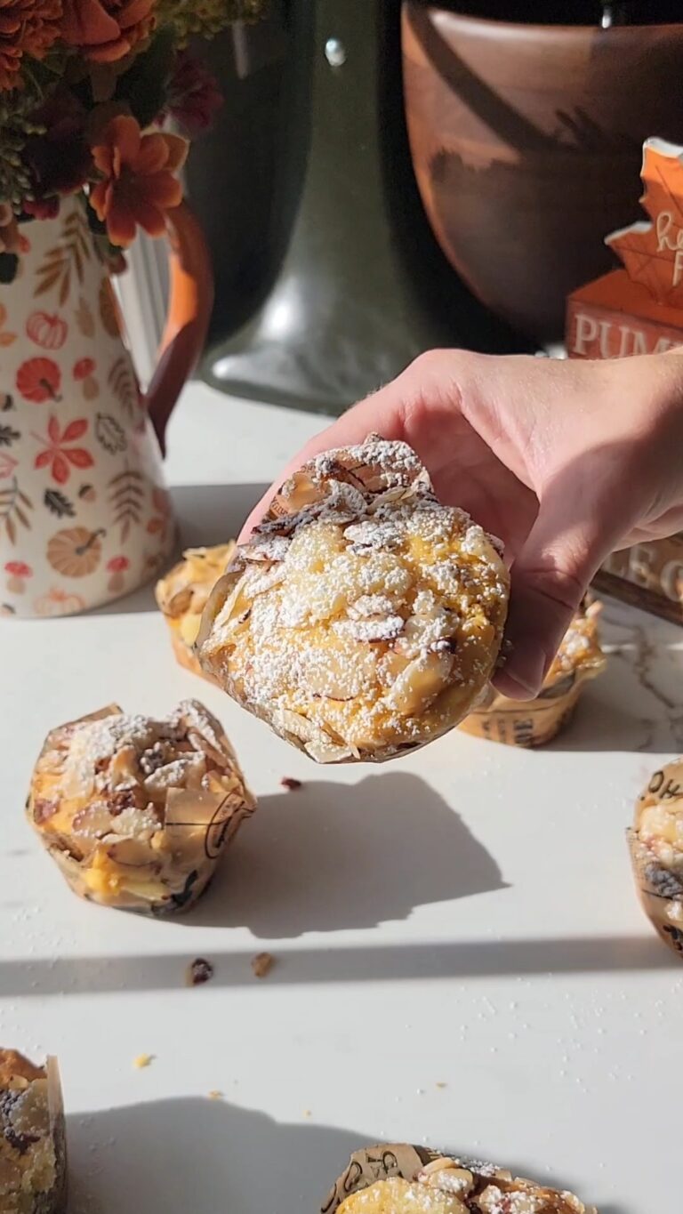 Pumpkin Almond Croissant Muffins