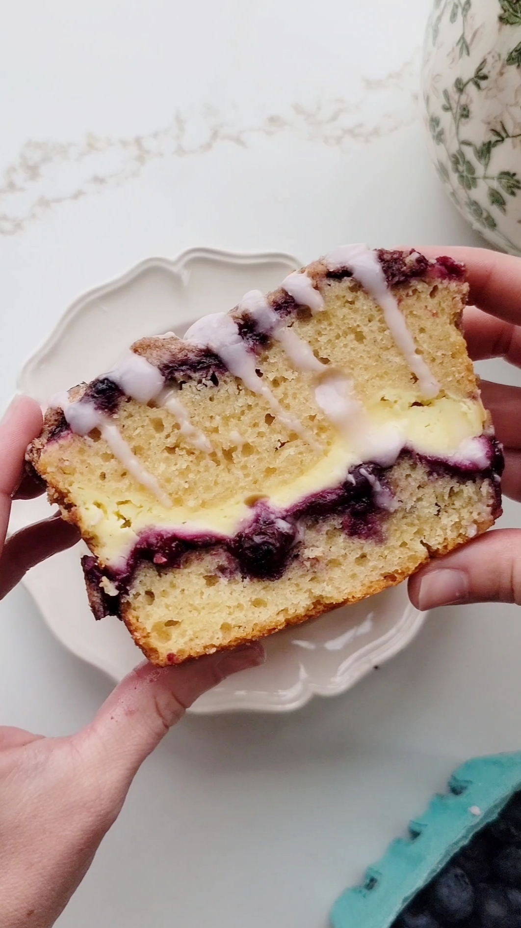 Blueberry Crumble Cream Cheese Bread