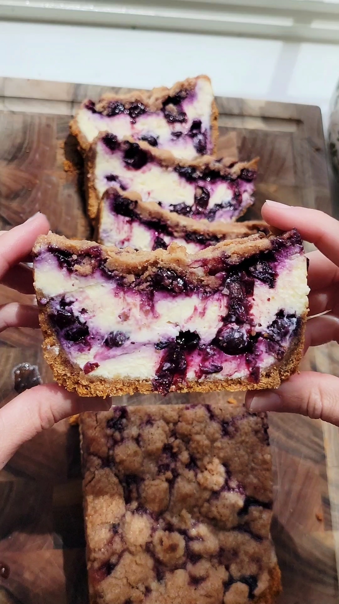 Blueberry Crumble Cheesecake Bars