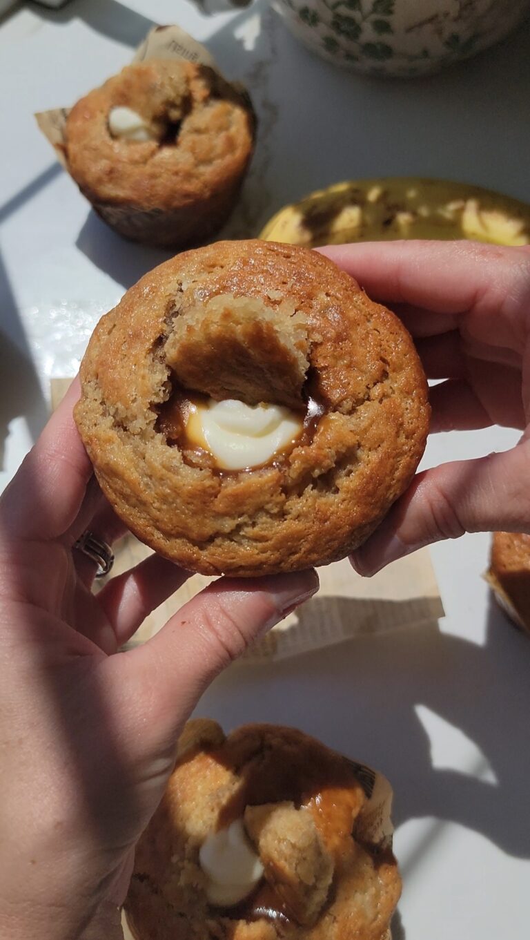 Salted Caramel Banana Muffins