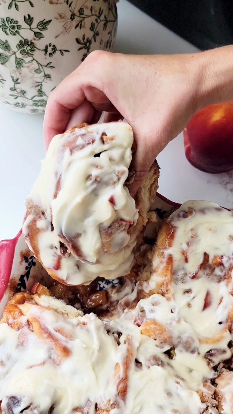 Peach Cobbler Cinnamon Rolls