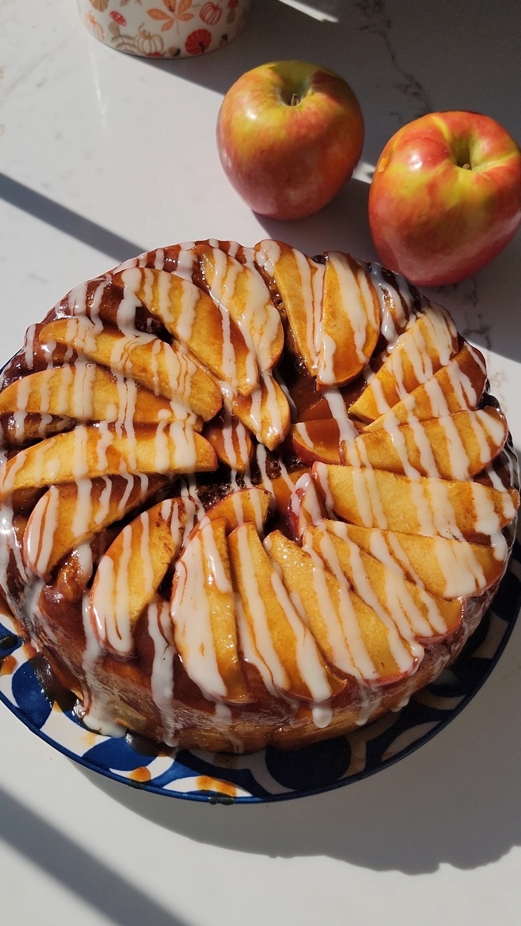 Upside Down Caramel Apple Cinnamon Rolls